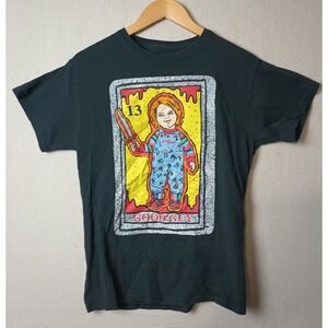 Chucky Good Guy T-Shirt Horror Movie Graphic Tee Black Size Medium Childs Play R